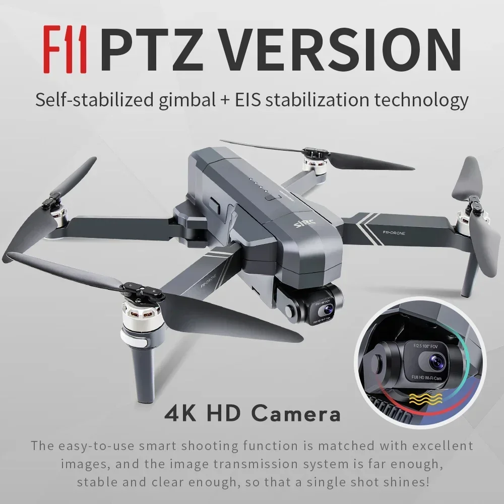 SJRC F11 프로 4K F11s 프로 4K 카메라 드론, GPS 5G FPV HD 2 축 안정화 짐벌 EIS 전문 브러시리스 쿼드콥터 RC 드론