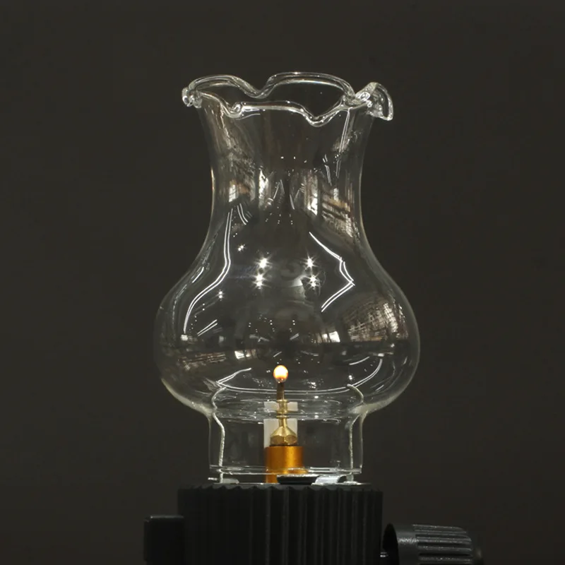 Outdoor camping night light, lighting air lamp head, retro split-type transparent flower lamp, creative tea lamp