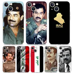 Saddam Hussein Iraq Flag Phone Case For iPhone 15 16 14 13 12 11 Pro Max XS X XR SE 7 8 Plus Clear Silicone Lens Protect Cover