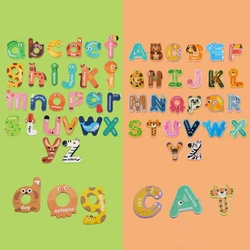 Letters Magnets With Animal Pattern,ABC Magnetic 26 Letters Educational Toy for Kids,Preschool Learning Spelling,Fridge Stickers