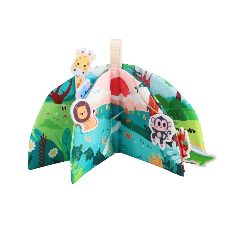 Babydoekboeken, klittenband die gescheurd worden en kauwt, stoffen boeken voor vroege educatie voor baby's van 0-3 jaar, cognitieve boeken