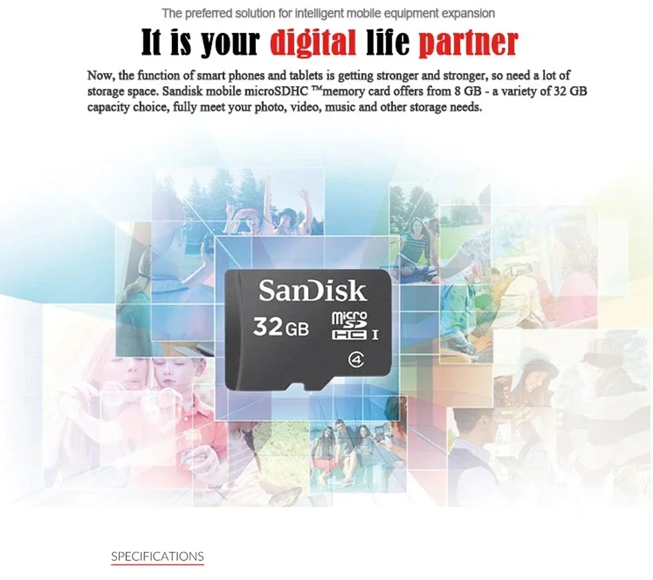 بطاقة ذاكرة SanDisk Micro SDHC أصلية بطاقات Micro SD TF 32GB 16GB 8GB SDSDQM microSDHC بطاقة فلاش Class4 لهاتف أندرويد