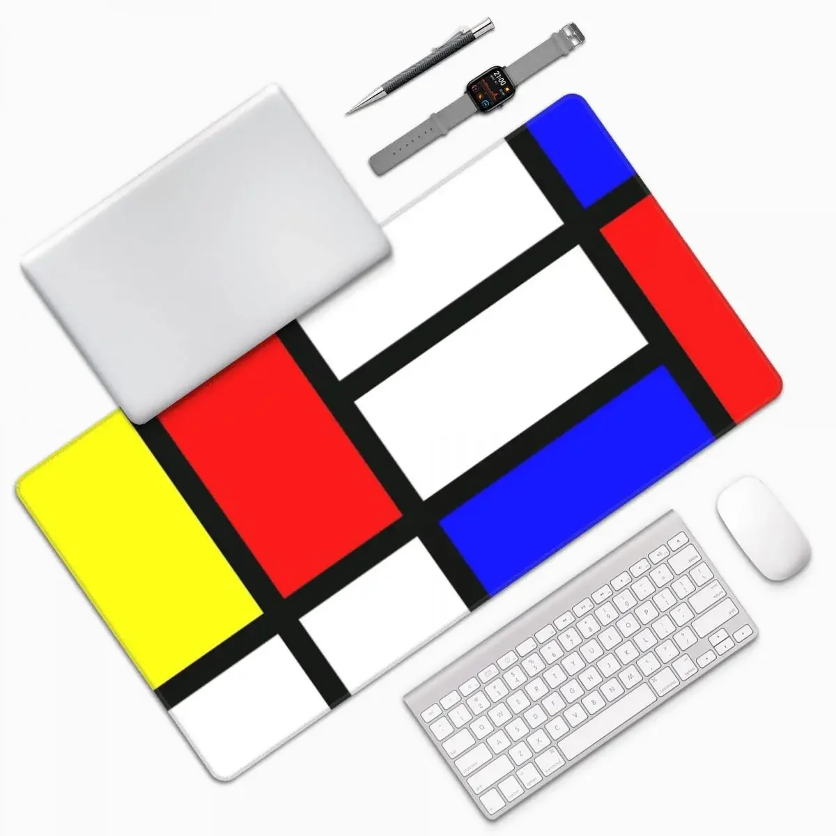 

Piet Mondrian "Composition 2" Color Block With Red YellowAndBlueLarge Mouse Pad Computer KeyboardMouse Mat Gaming PC Laptop Desk
