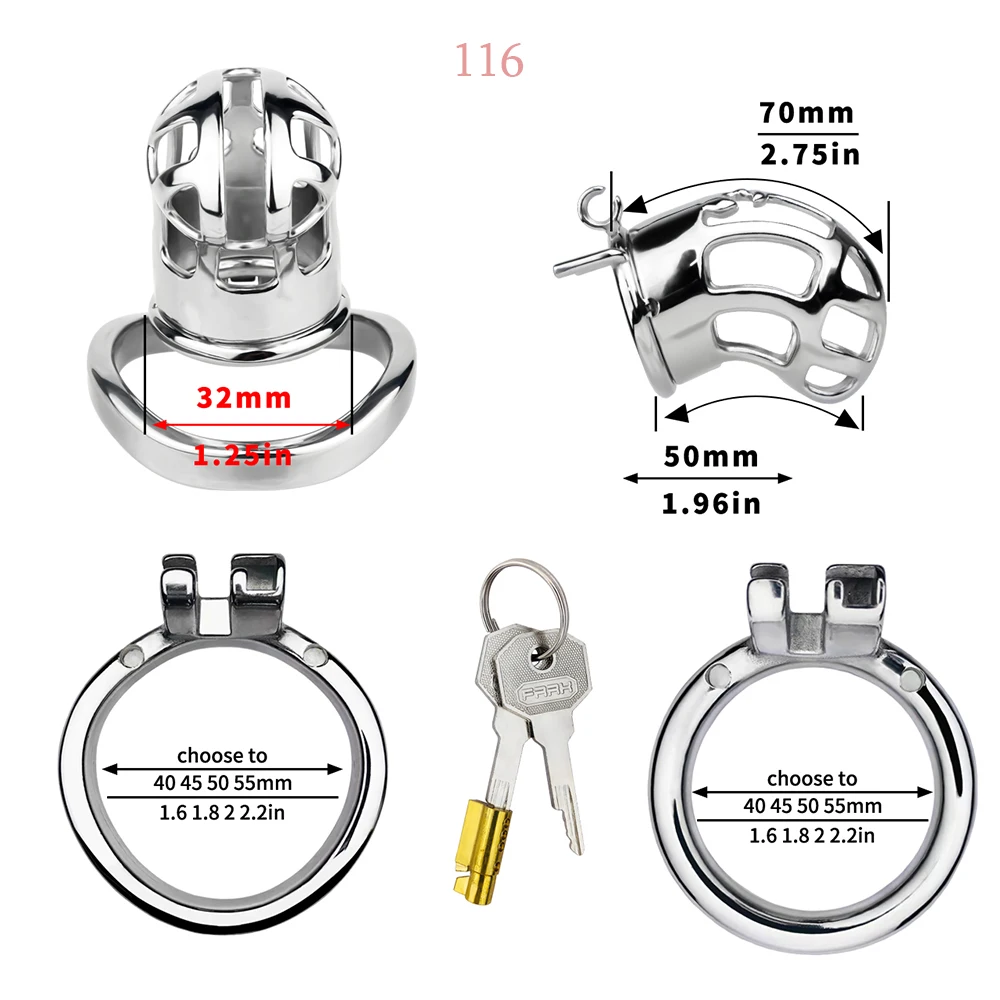 FRKO Male Curved Chastity Cage Metal Steel Sex Toy Men Gays Cock Lock Penis Ring Bondage Adult Goods Anti-Escape Training 정조대 18 6