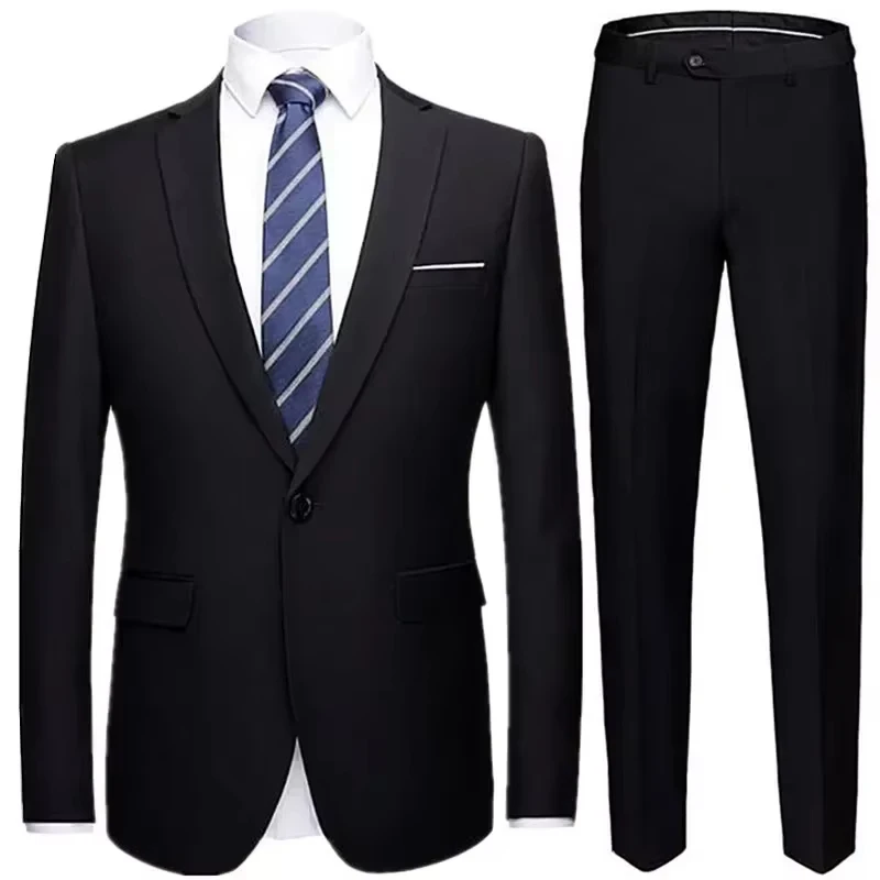 

T620 Jacket + Pants 2 Pieces Set / 2023 Fashion New Men's Casual Boutique Business Dress Wedding Groom Suit Coat Blazers Trouser