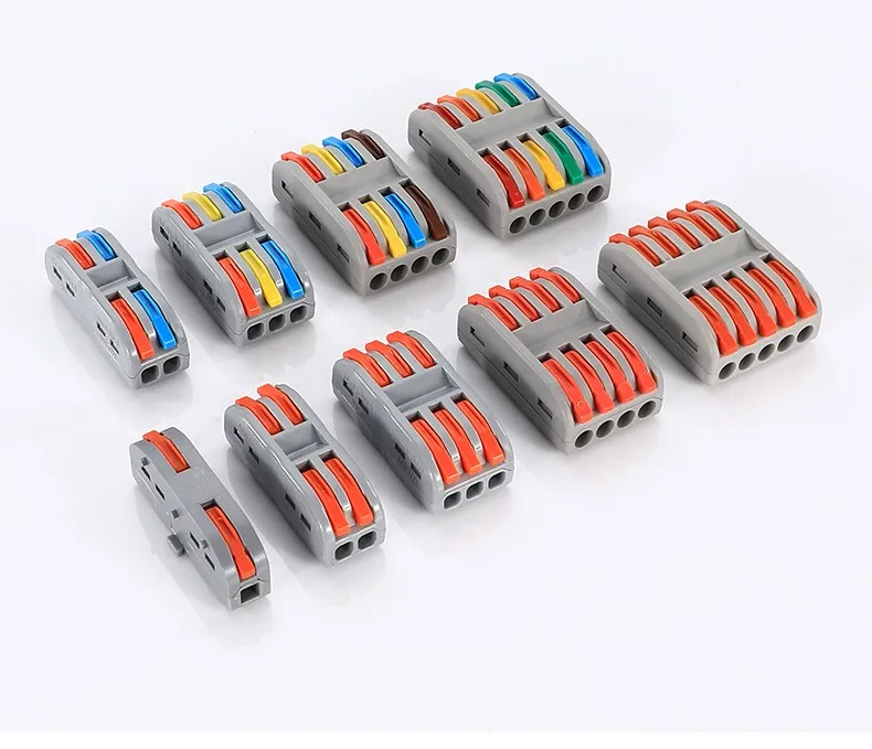 

100pcs/lot Reusable Press Type Terminals PCT-222 Quick Plug-In Insulation Electrical Docking Wire Connector Universal SPL2