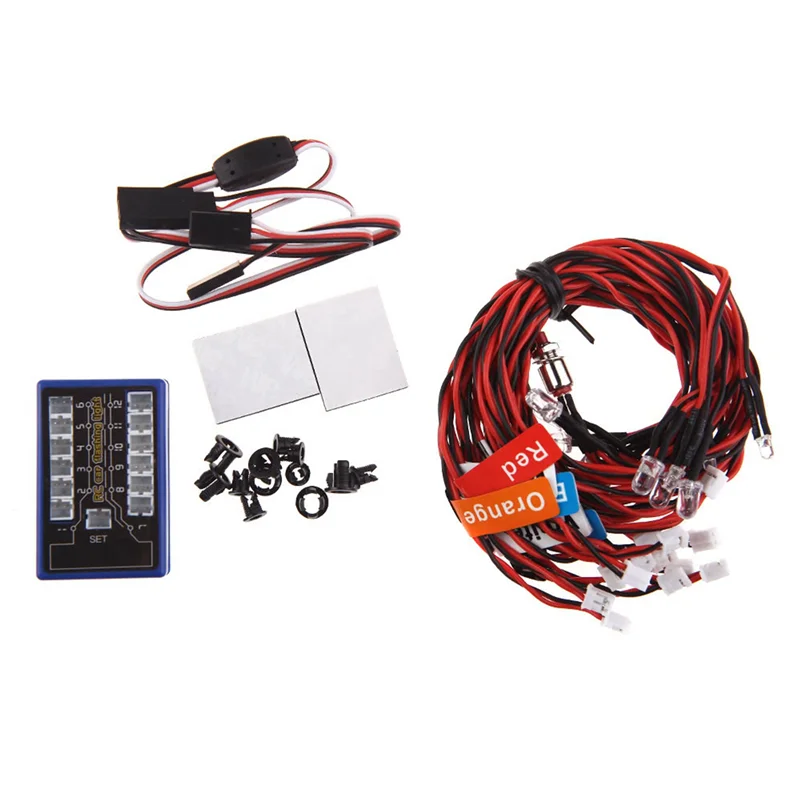 AS96-24 LED Flashing Bright Light Strobe Lamps Kit System For 1/10 1/8 TAMIYA Axial SCX10 Traxxas TRX4 RC Crawler Dift Car