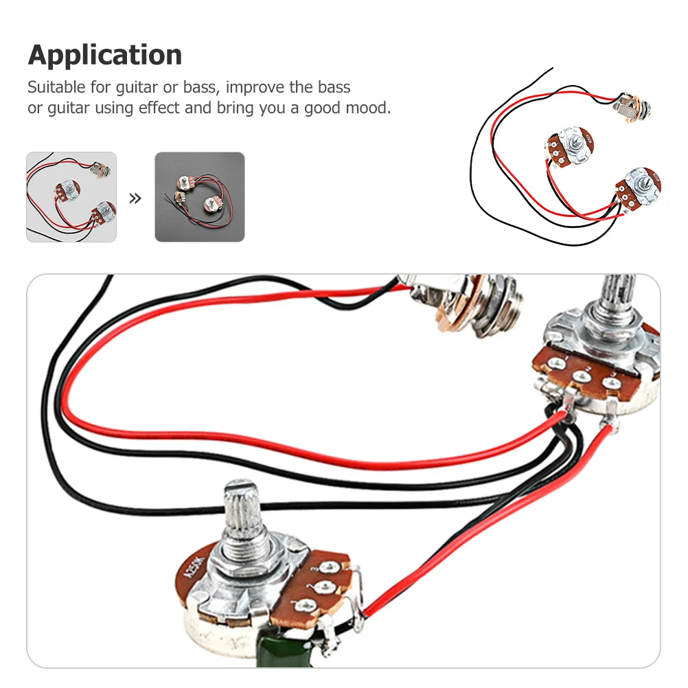 

1Set Active Bass Circuit Premium Guitar Refitting Wiring Harness Long-Lasting Tone Control for Electric Acoustic Bass