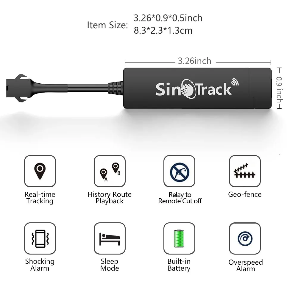 SinoTrack GPS Tracker GSM GPRS Vehicle Tracking Device Monitor Locator Remote Control ST-901A for Motorcycle with Free APP