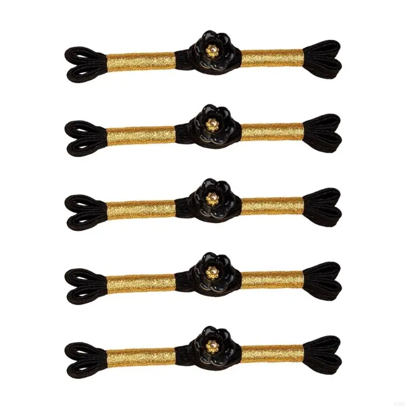  5Pcs Cheongsam Button Flower Traditional Chinese Knot Buttons for Clothing