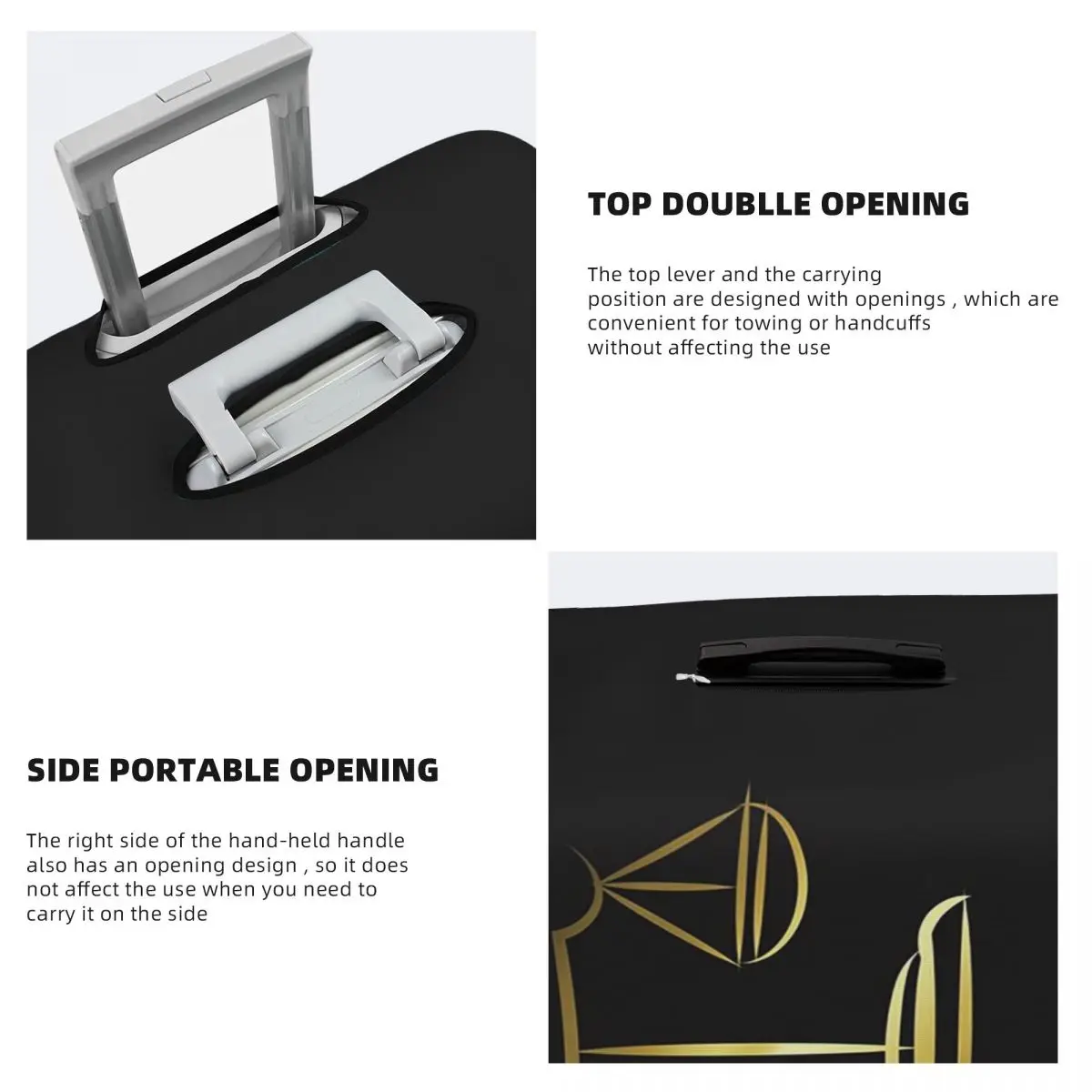 Gold Scales Of Justice Law Logo Anwalt Legal Party Kofferhülle Schutz Elastische Reise Gepäckschutzabdeckungen für 18-32 Zoll