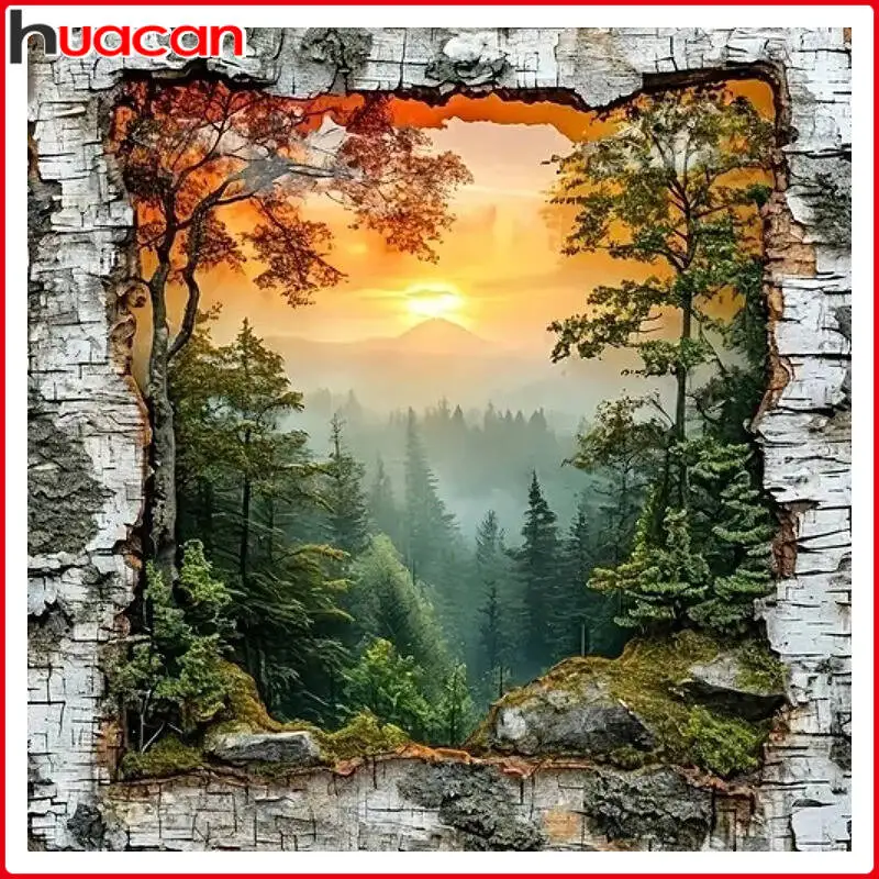 Huacan Creative Forest Diamond Painting Diy Mosaic Art Crafts Handmade Embroidery Wall Decoration Gift