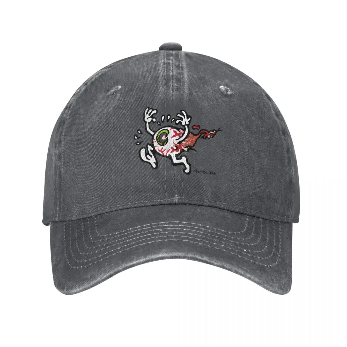 

Eyeball Running Scared from Two Dead Boys Baseball Cap Trucker Hat Cosplay Wild Ball Hat Big Size Hat Women's Hats Men's