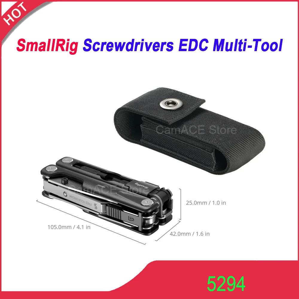 SmallRig 5294 Camera Maintenance Tool 16-in-1  Foldable Precision Wrench/File, Compact Pouch for Camera