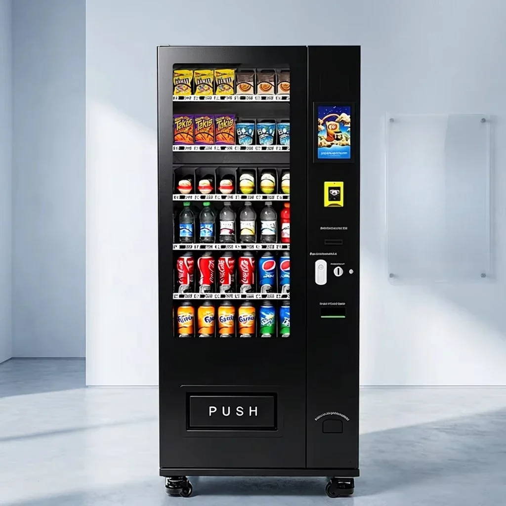 Customizable Cargo Size 10 Inch Verkaufsautomaten Vending Machine European Maquina Expendedora Snack Drink SDK 200-300 Capacity