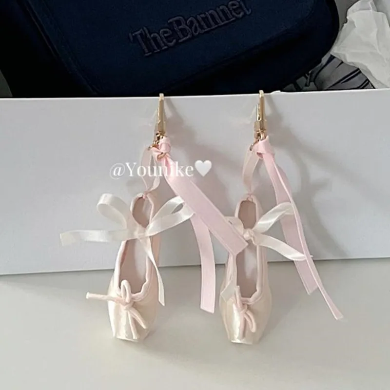 Ins Elegant Three-Dimensional Ballet Shoes Backpack Pendant Sweet Girl Small Group Hand Made Keychain Exquisite Birthday Gift