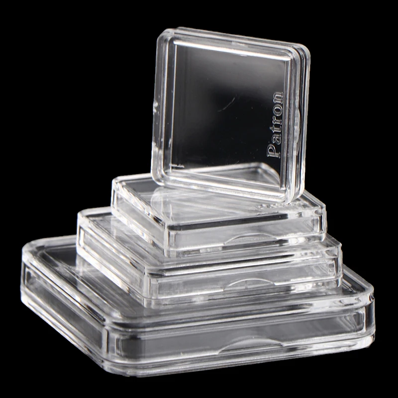 10PCS 8mm,20mm,25mm,36mm Square Clear Plastic Protector Containers Case For Token Board Game Holder Boxes Cards Collection New