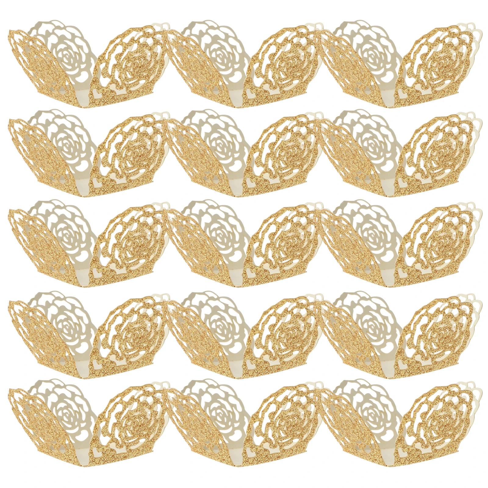 

50pcs Chocolate Packaging Tray Hollow Design Lightweight Compact Creative Decorative Paper Liners Truffle Cups Party