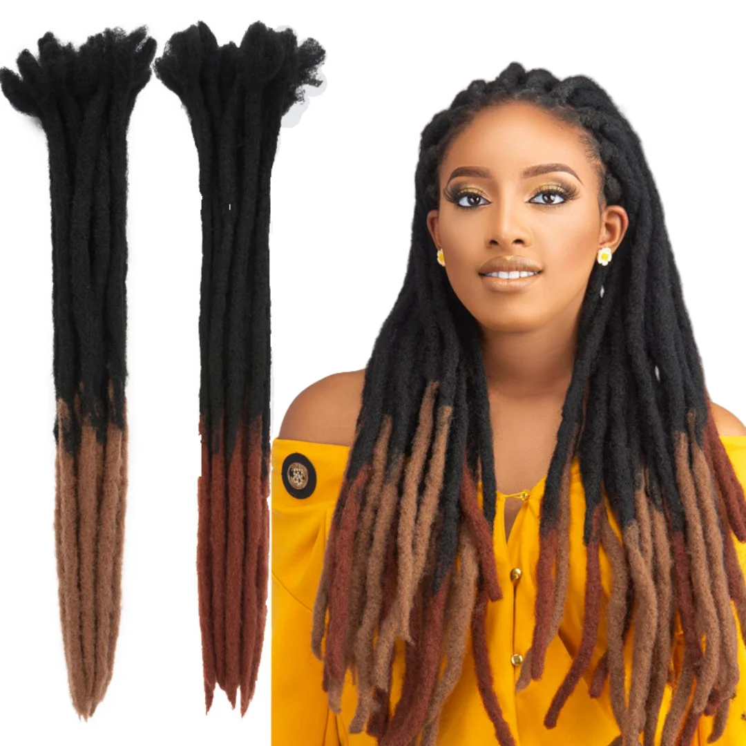 100% rastas de cabello humano, trenzas de cabello real de estilo jamaicano auténtico para un aspecto moderno