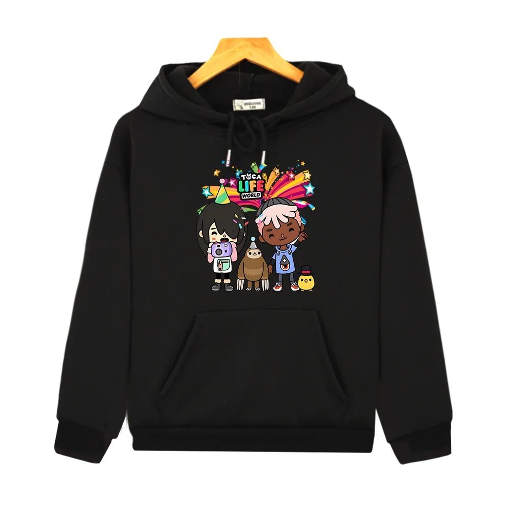 Manga Cartoon Toca Life World Hoodies Casual Boys and Girls Comfortable Sweatshirt Sudadera Children Autumn Winter Warm Clothing image 6