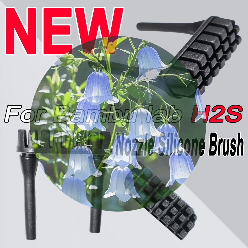 

Silicone Brush nozzle For bambulab H2S Hotend Silicone brush nozzle wiper Heating Block kit nozzle for 3D printer accessories