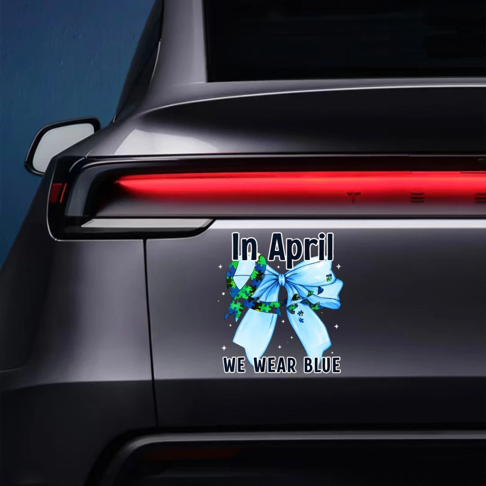 Car Stickers And Decals, Vinyl Decals, In April We Wear Blue, Automotive Decals, Funny Bumper Stickers(1pc)