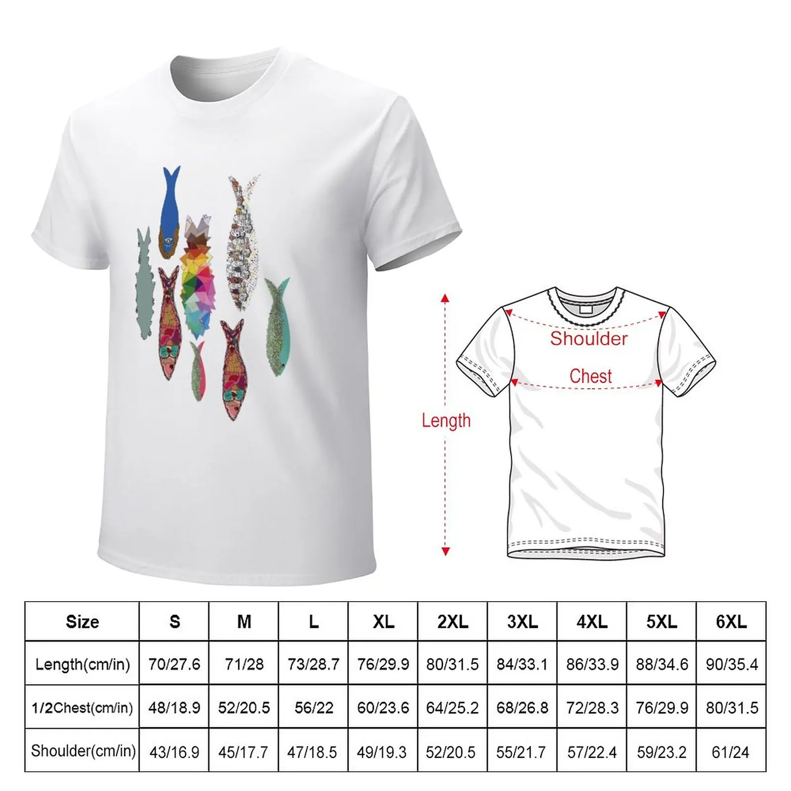 SARDINES T-Shirt plus size tops summer top T-shirts for men cotton