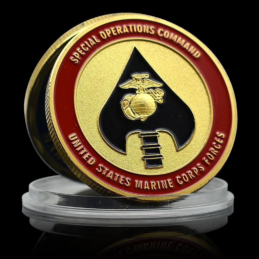 United States Marine Corps Forces Challenge Coin Special Operations Command Gold Commemorative Medal Metal Badge Souvenir