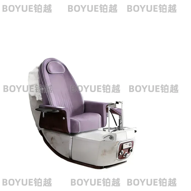 Adjustable High Back Pedicure Chair with Vibration Massage Pipe Free Foot Spa for Nail Salon Full Body Treatment Beauty