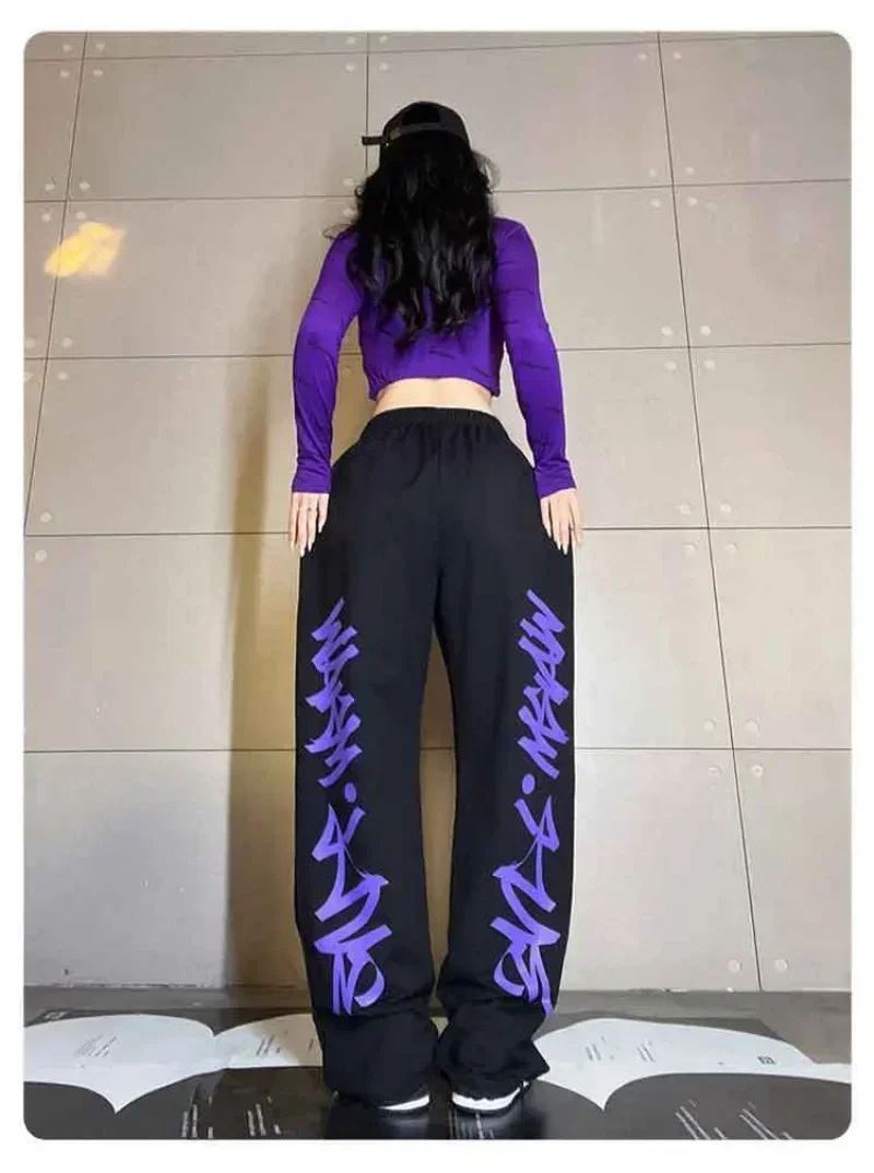 New Spring Summer Korean Hip Hop High Street Jazz Pants Women Drawstring Baggy Harajuku Vintage Trousers Y2k Streetwear