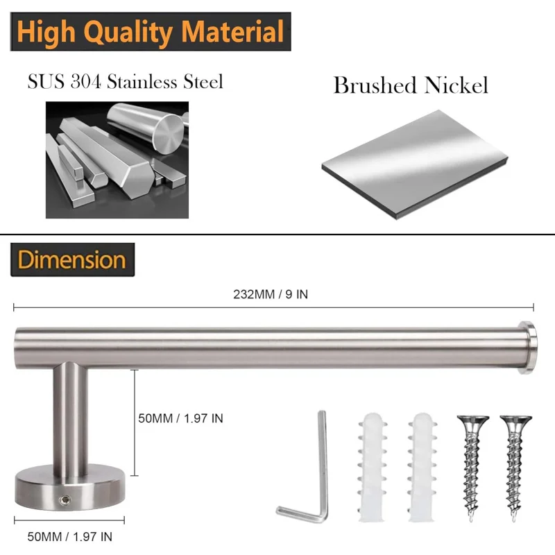 Handdoek, ring - dikker SUS 304 roestvrijstalen houder badkamermuur, 9 moderne designbar