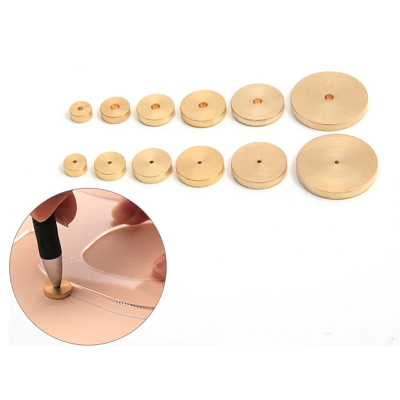 Leather Craft Tools 6 Pieces Leather Brass Space Set Diy Round Line Marking Hand Craft Tools New
