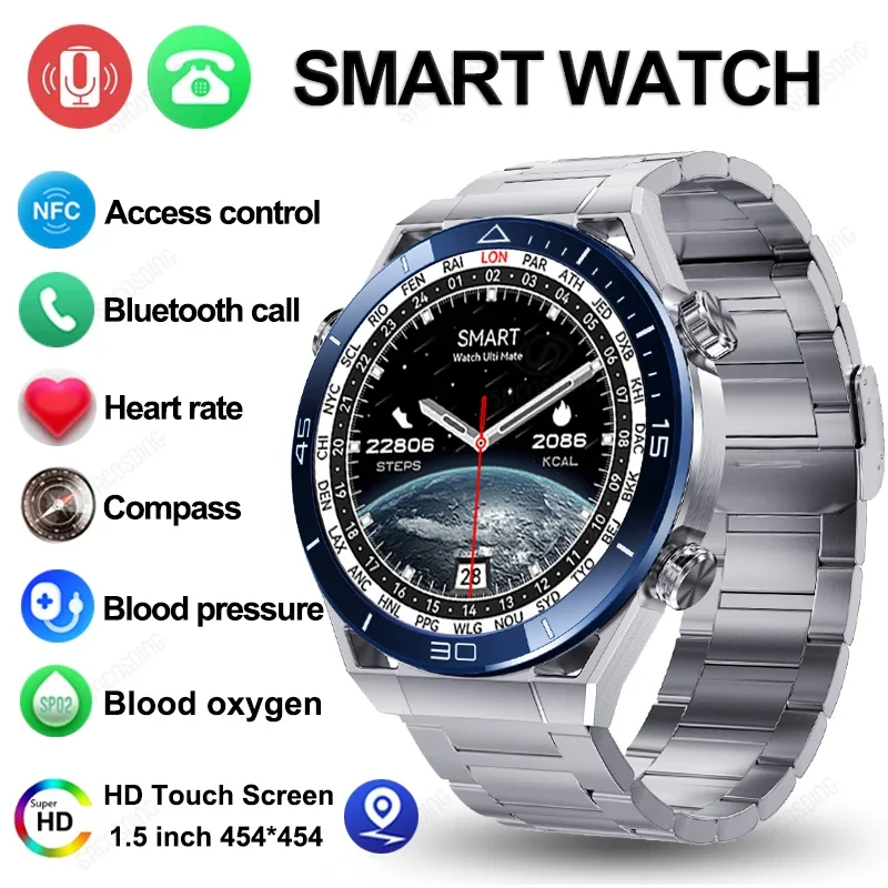 

2024 New NFC ECG+PPG Bluetooth Call Smartwatch Health Monitor GPS Tracker Bracelet Fitness Smart Watch Men For Watches Ultimate