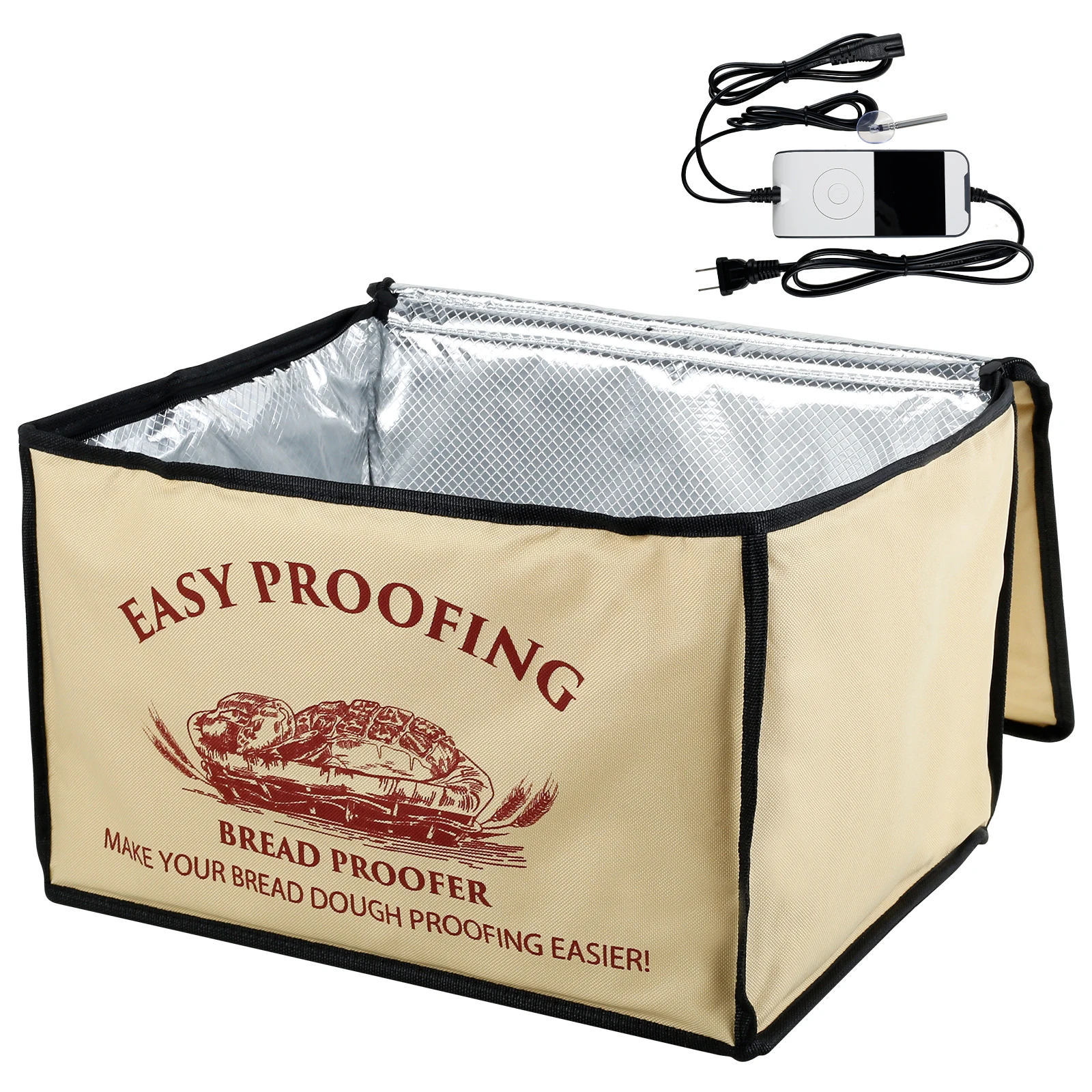 Versatile Dough Proofer with Heater Temperature Control Dough Proofing Box Collapsible Timing Dough Proofer for Making Bread