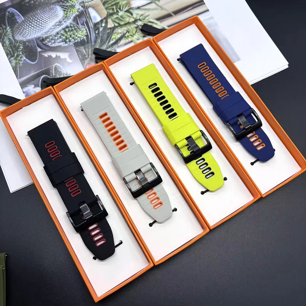 24mm Silikonarmband für TicWatch Pro 5 / Zeblaze Ares 3 / COROS APEX 4 46mm / Venu X1 Smartwatch-Armband