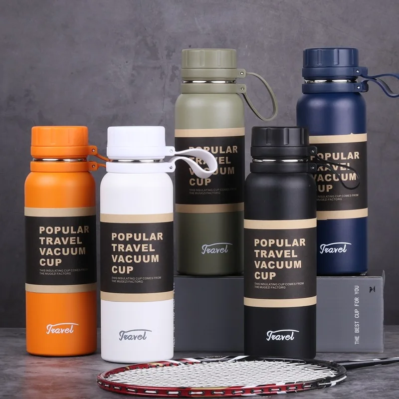 650ML 850ML 1100ML Thermos Double Stainless Steel Sport Vacuum Flask Outdoor Climbing Fitness Thermal Bottle Tea Insulation Cup