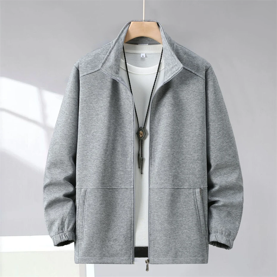10XL 12XL Plus Size Jacket Coat Men Spring Autumn Solid Color Stand Collar Jacket Coat Fashion Casual Jackets Male Big Size 12XL