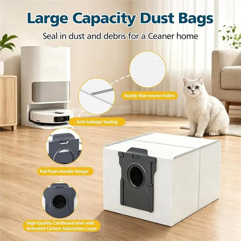 A76G 18 PACK Dust Bags for Dreame L40 Ultra Gen 2/L40 Ultrfor a/X40 Ultrfor a/X50 Ultra, 4-Layer Filtration Large Capacity 3.2L