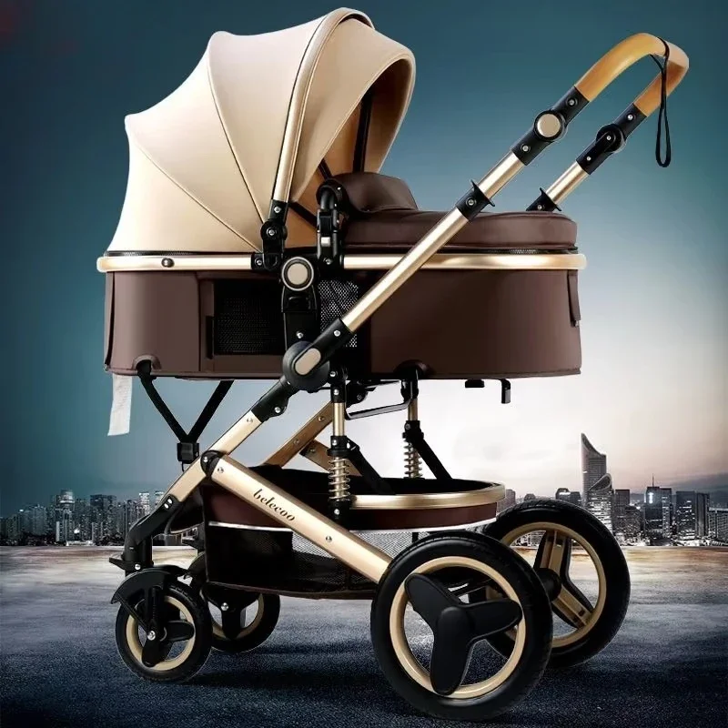 

Lightweight Reversible High Landscape Baby Stroller, Foldable and Shock-Absorbing, Suitable for Newborns, Reclining and Sitting