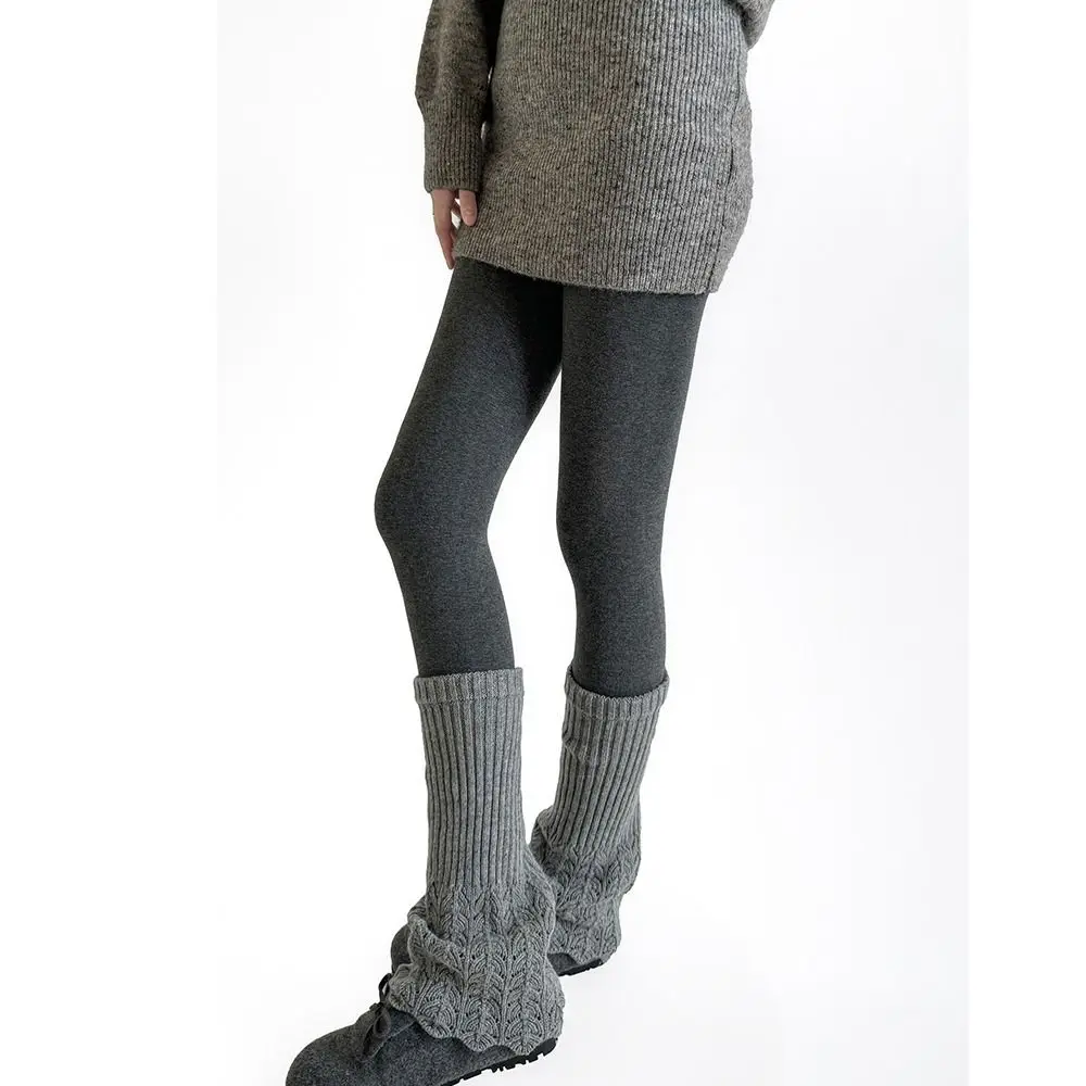 

Однотонные женские вязаные гетры, утолщенные, в стиле ретро, мягкие, средней длины, носки-гетры до середины икры, согревающие ноги