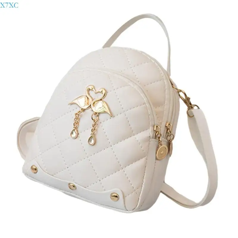 X7XC Fashionable PU Backpack for Ladies Small Rucksack School Bag Perfect for Daily Work Shopping and Dating