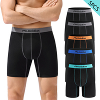 5 Pcs Medium-Long Men's Panties Shorts Letter Waistband Boxer Briefs Print Underwear Men Boxers Sexy Long Leg Mens Underpants