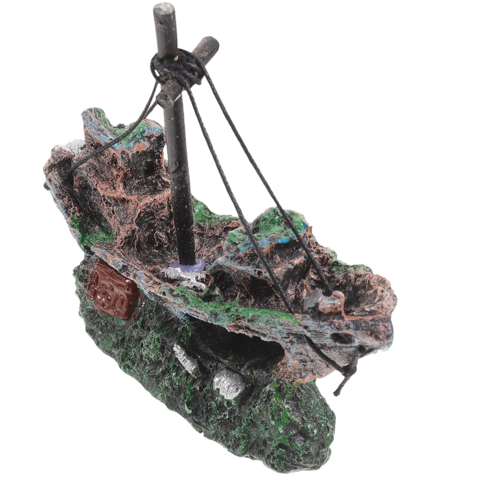 

Fish Tank Aquarium Resin Sunken Ship Decoration Realistic Underwater Landscaping Ornament Hideout Fish Tank Decorations