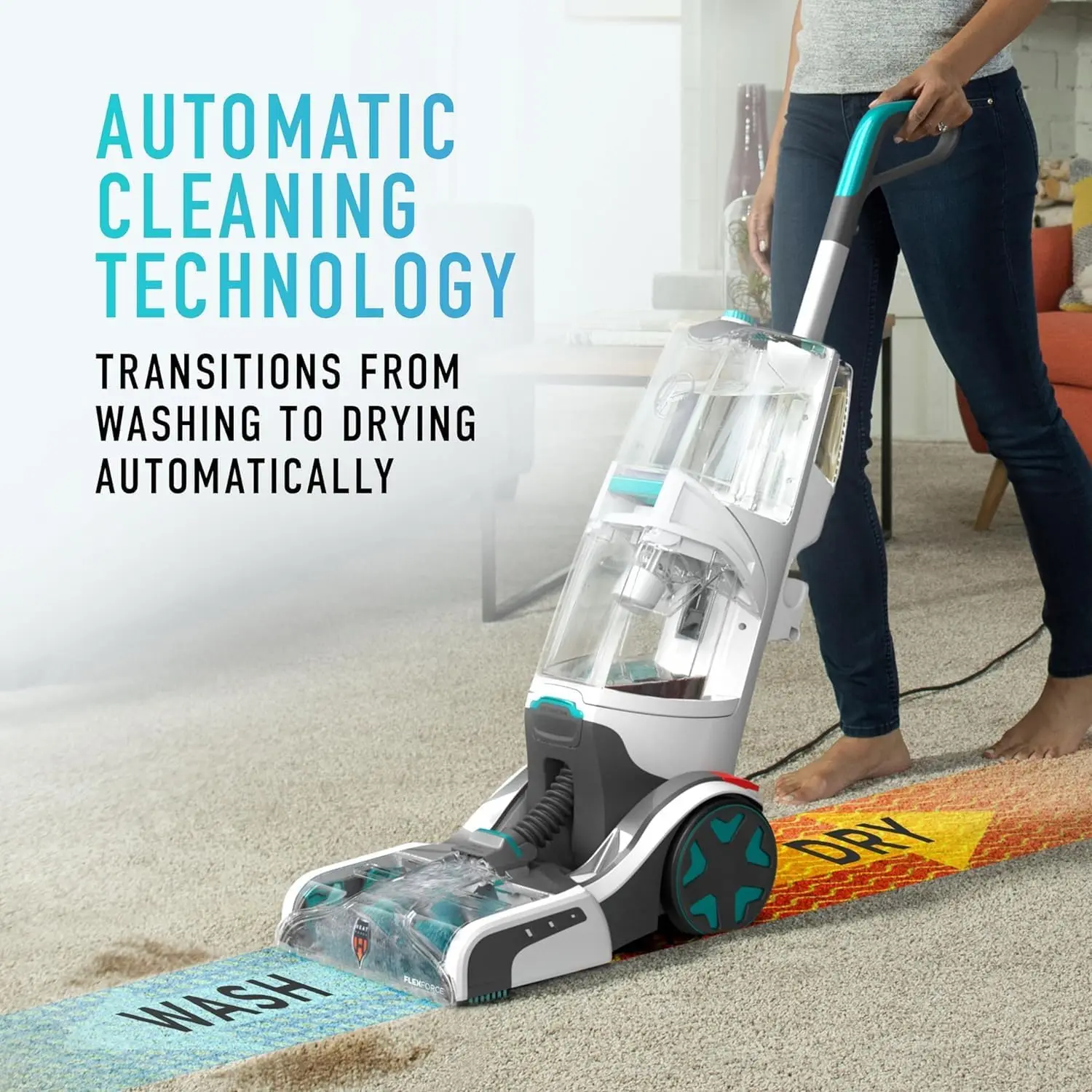 Hoover SmartWash+ Automatic Carpet Cleaner Machine, for Carpet and Upholstery,  Carpet Deodorizer and Pet Stain Remover FH52000