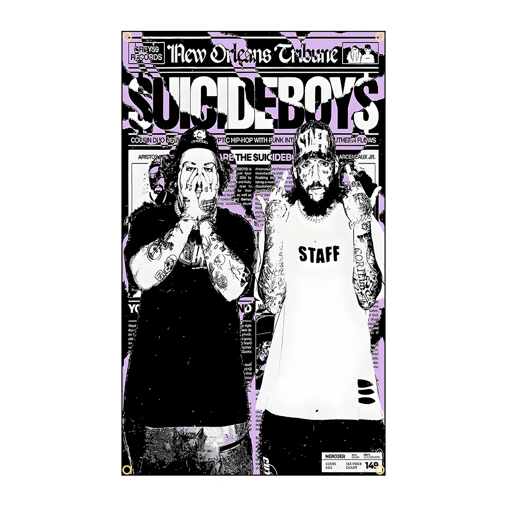Suicide Boys Music Album Flag Polyeste Printing Banner for Garage Wall Art Out Door Decoration With Grommet