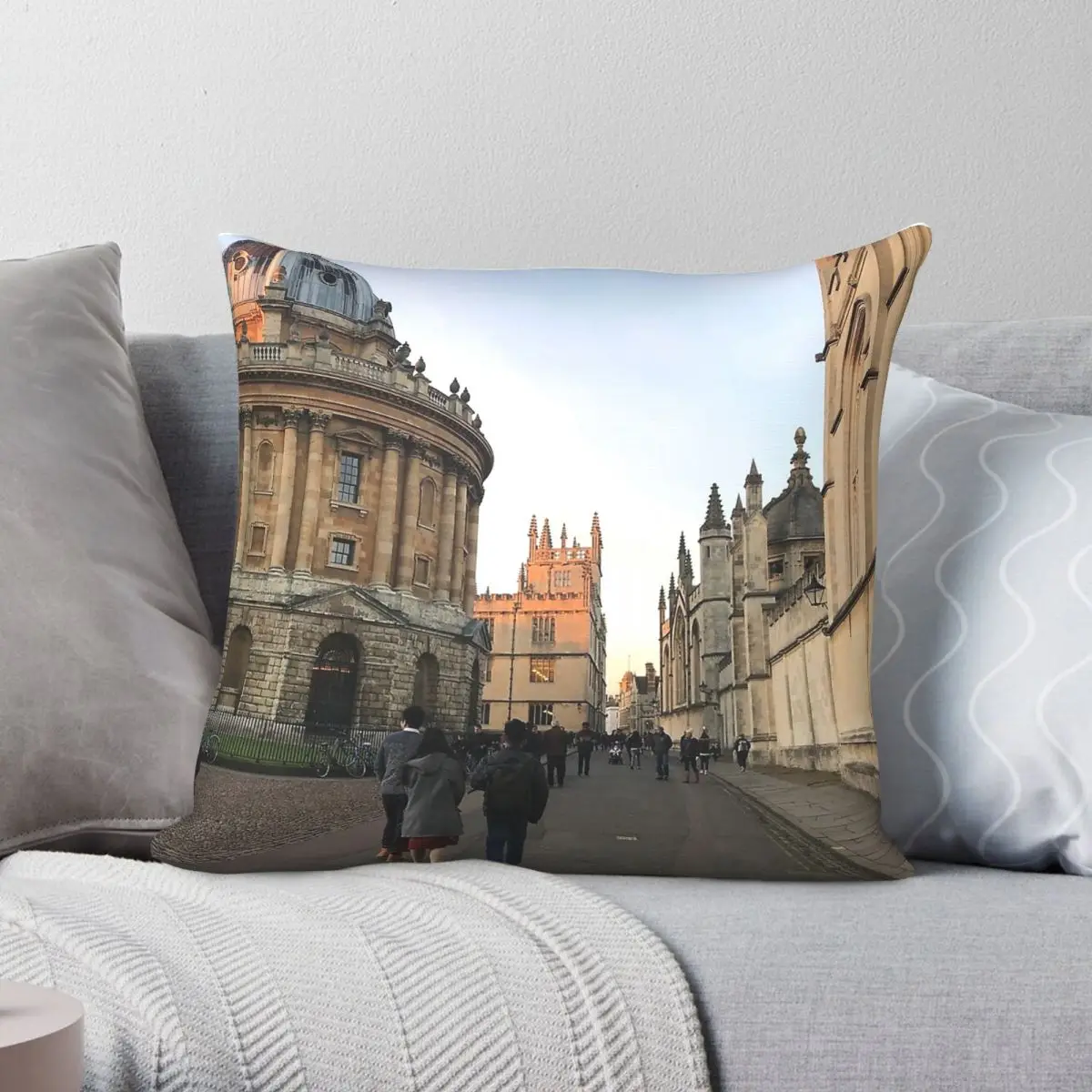 University Of Oxford Pillowcase Polyester Linen Velvet Printed Zip Decorative Pillow Case Car Cushion Cover
