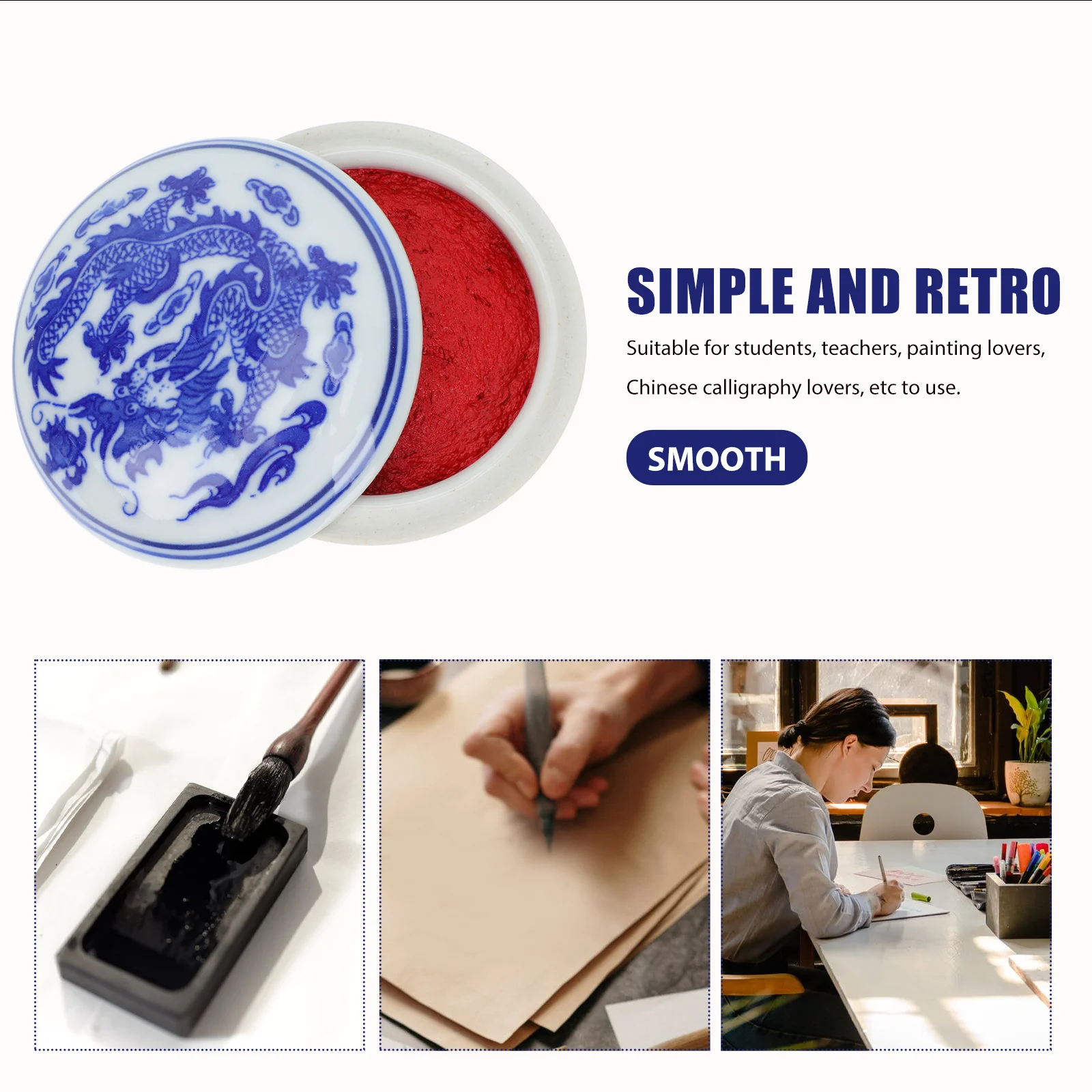 1 قطعة لوحة حبر الخط السيراميك الأحمر الحبر لصق صندوق قوي المبتدئين ختم قطع اللوحة Inkpad متعددة الأغراض الخط العرض