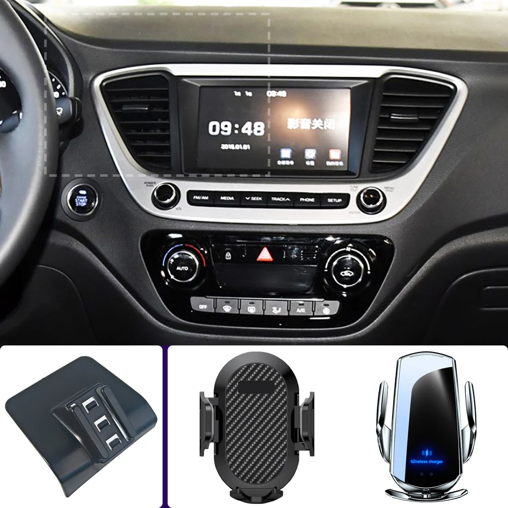 Supporto per telefono da auto per Hyundai Accent Solaris 2016-2020 supporti per telefoni cellulari ricarica Wireless per auto accessori speciali per