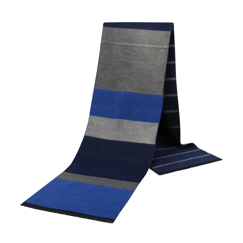 New Design 2023 Winter Warm Scarf For Men Boys Fashion Cashmere Silk Scarf Plaid Navy Black Scarves Long Shawl Muffler Wholesale