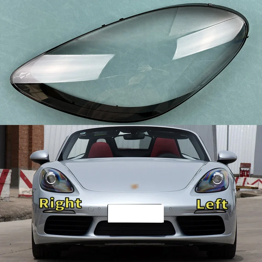 

For Porsche 718 982 2016-2020 Transparent Headlamp Cover Headlight Mask Lampshade Lamp Shell Plexiglass Replace Original Lens